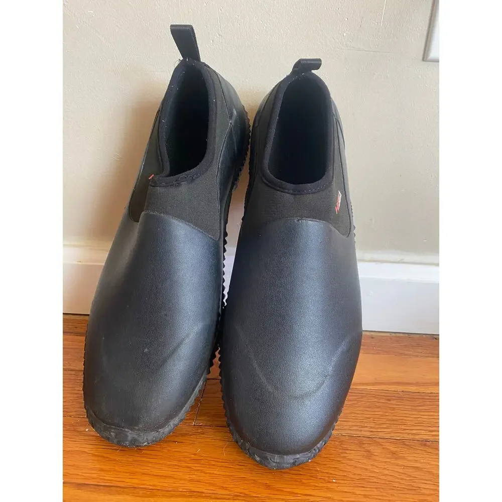 HISEA Men's Garden Shoes Waterproof Anti-Slip Ankle Farm Yard Rubber Sz 12 Black